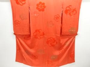 大正ロマン　切りビロード捻り梅模様織出し漆着物